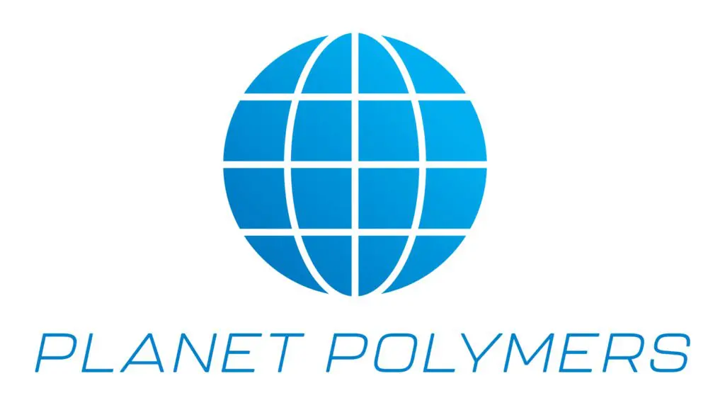 planet polymers white background logo